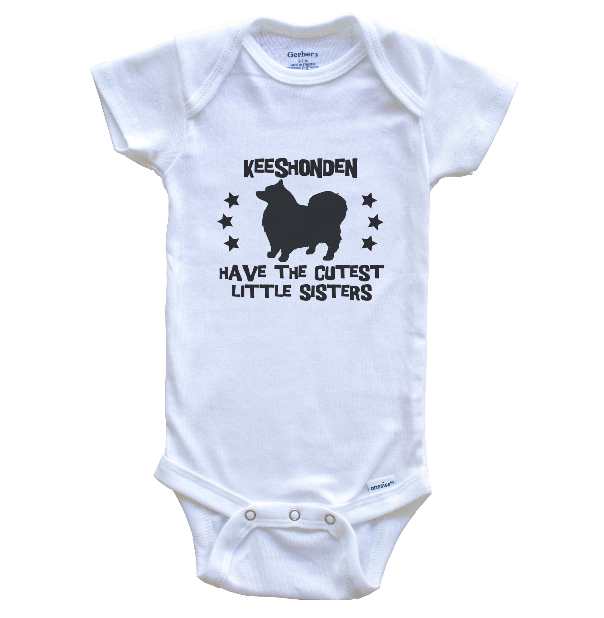 Keeshonden Have The Cutest Little Sisters Funny Keeshond Baby Bodysuit