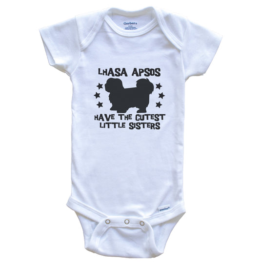 Lhasa Apsos Have The Cutest Little Sisters Funny Lhasa Apso Baby Bodysuit