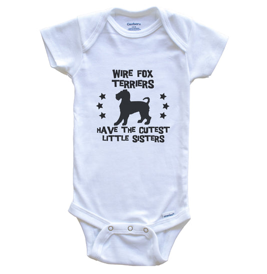 Wire Fox Terriers Have The Cutest Little Sisters Funny Wire Fox Terrier Baby Bodysuit
