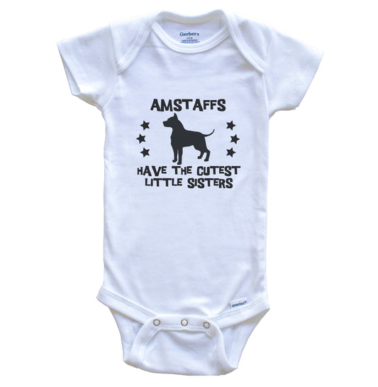 AmStaffs Have The Cutest Little Sisters Funny American Staffordshire Terrier Baby Bodysuit