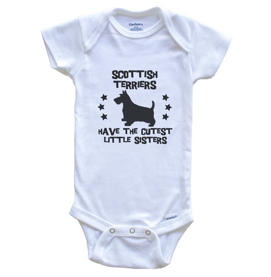 Scottish Terriers Have The Cutest Little Sisters Funny Scottie Baby Bodysuit
