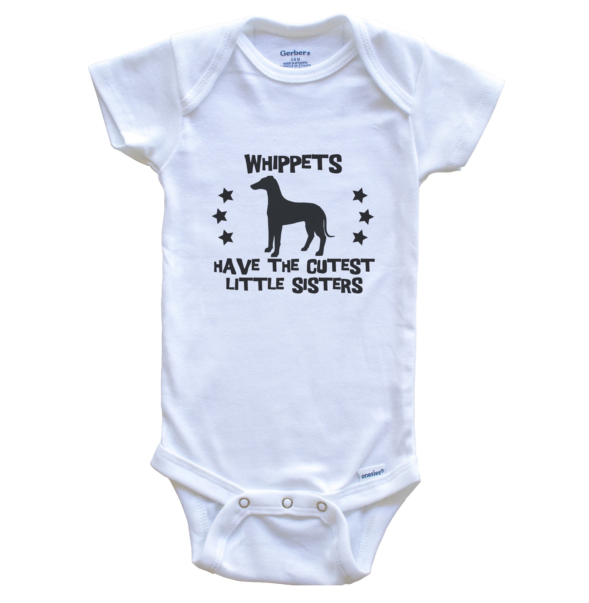 Whippets Have The Cutest Little Sisters Funny Whippet Baby Bodysuit