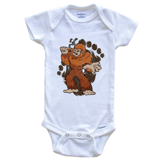 Bigfoot Karaoke Baby Bodysuit - Sasquatch Singing One Piece Baby Bodysuit