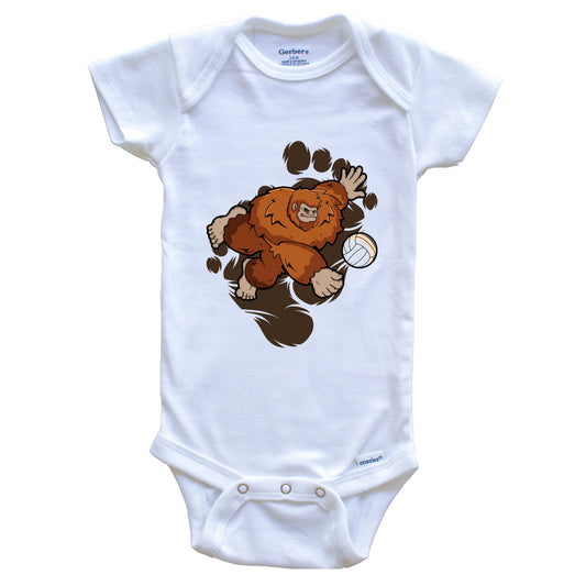 Bigfoot Volleyball Baby Bodysuit - Sasquatch Volleyball Dig One Piece Baby Bodysuit