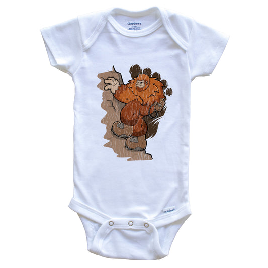 Bigfoot Mountaineering Baby Bodysuit - Sasquatch Rock Climbing One Piece Baby Bodysuit