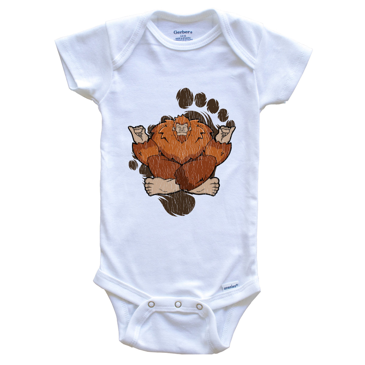 Bigfoot Yoga Baby Bodysuit - Sasquatch Meditating One Piece Baby Bodysuit