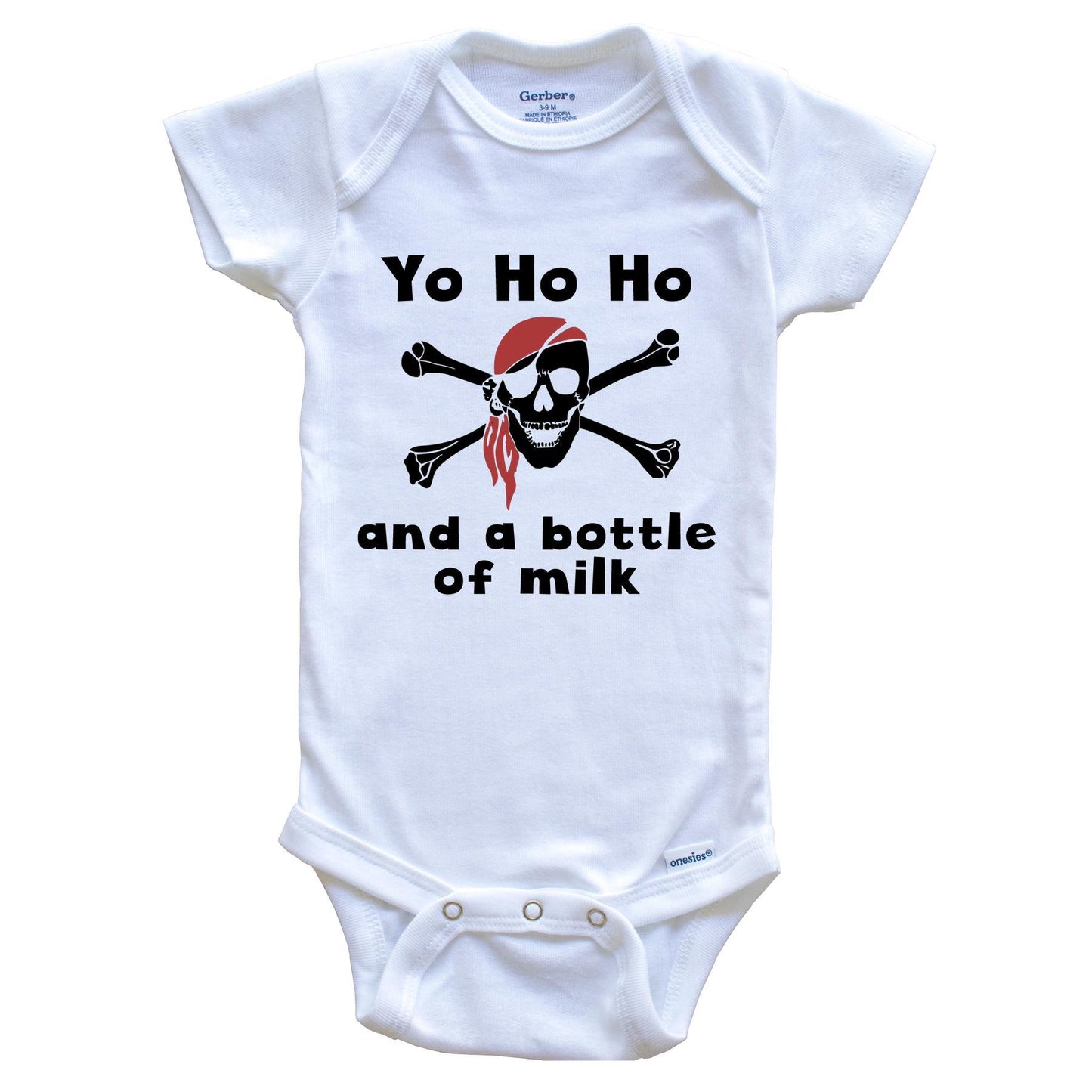 Yo Ho Ho And A Bottle Of Milk Funny Pirate Onesie - Skull And Crossbones Baby Bodysuit