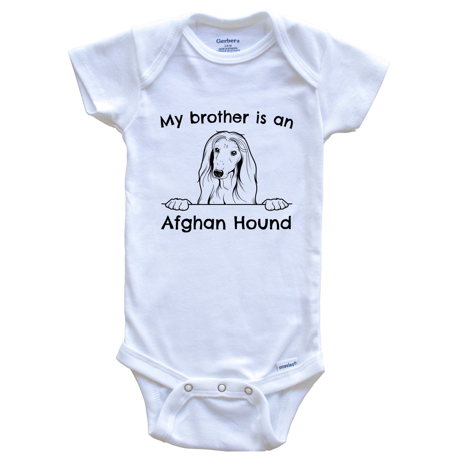 My Brother Is An Afghan Hound One Piece Baby Bodysuit