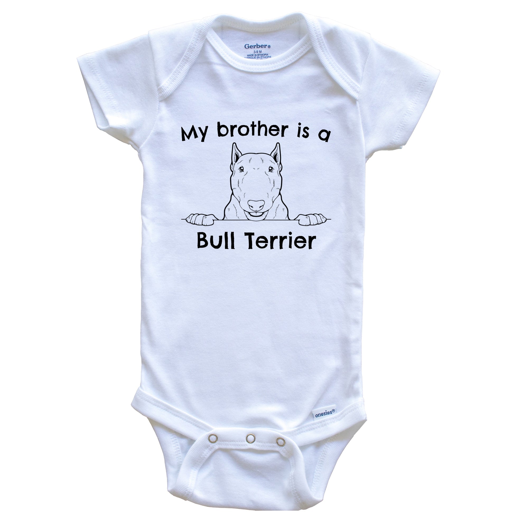 My Brother Is A Bull Terrier One Piece Baby Bodysuit