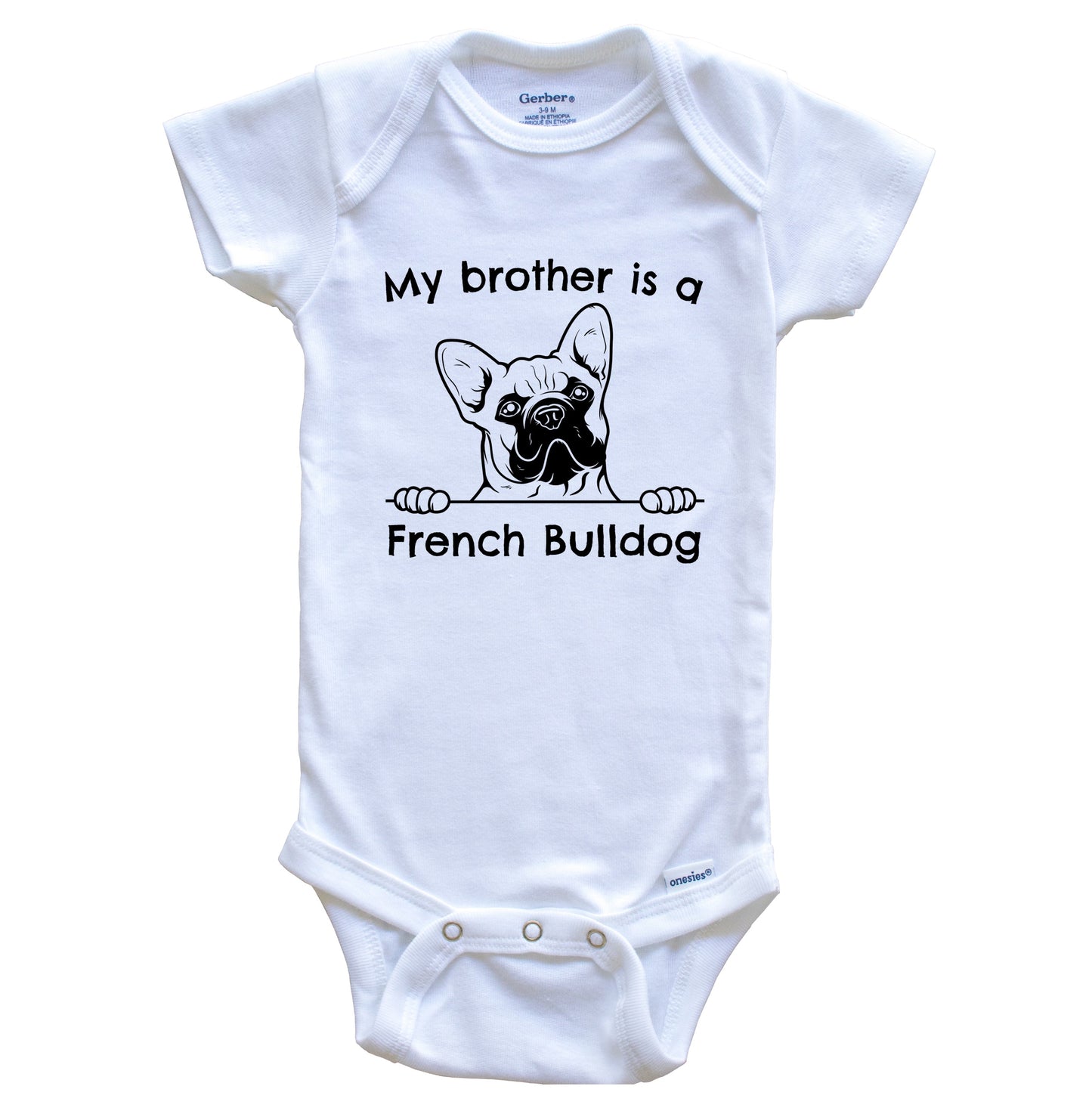 My Brother Is A French Bulldog One Piece Baby Bodysuit