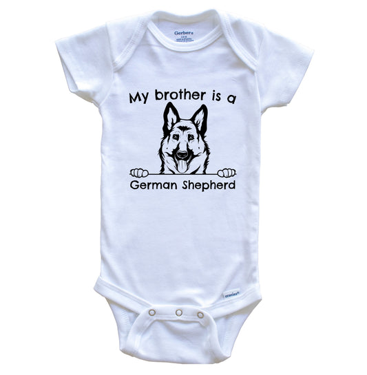 My Brother Is A German Shepherd One Piece Baby Bodysuit