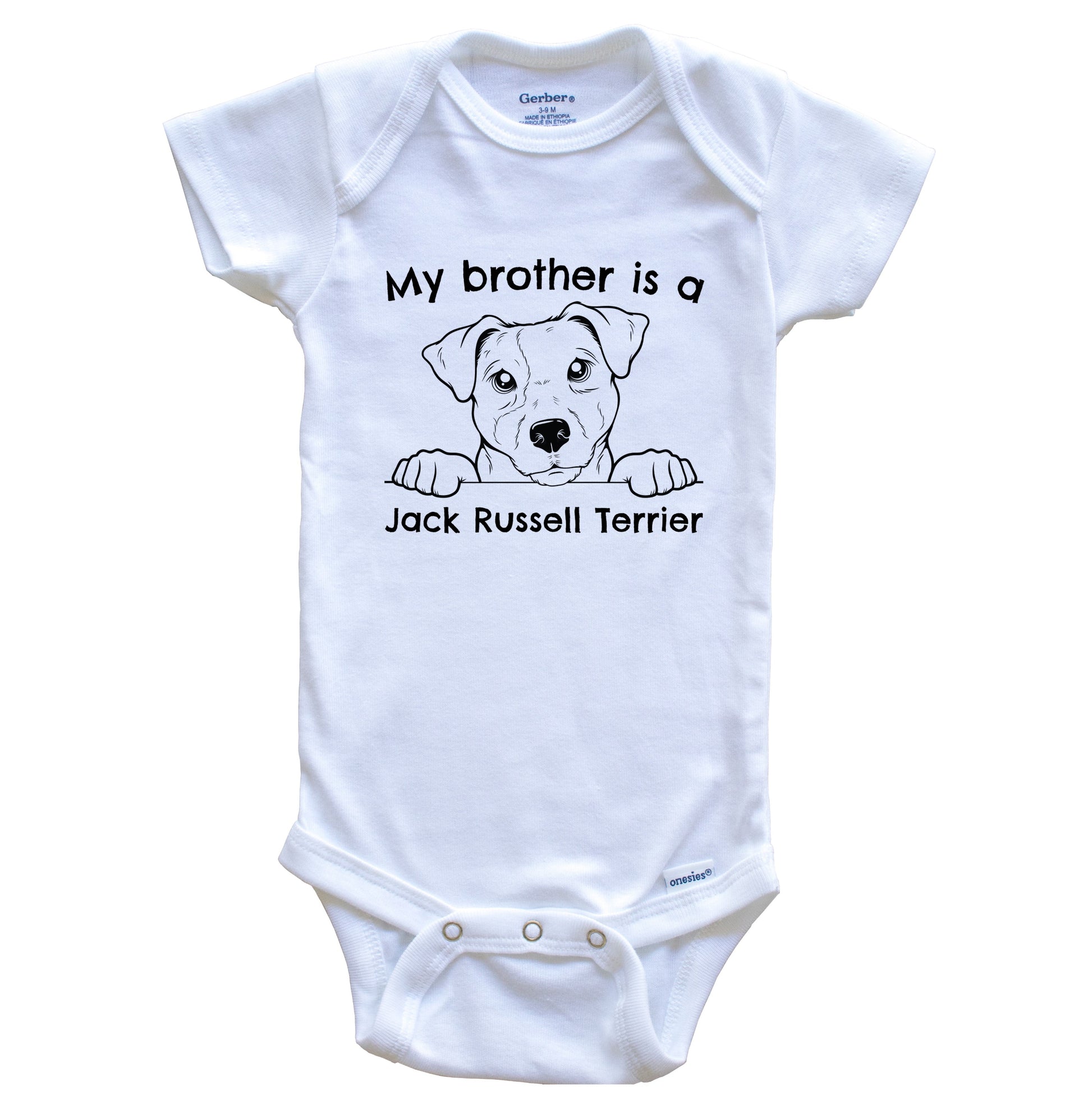 My Brother Is A Jack Russell Terrier One Piece Baby Bodysuit