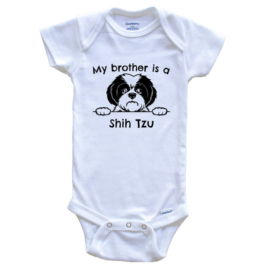 My Brother Is A Shih Tzu One Piece Baby Bodysuit