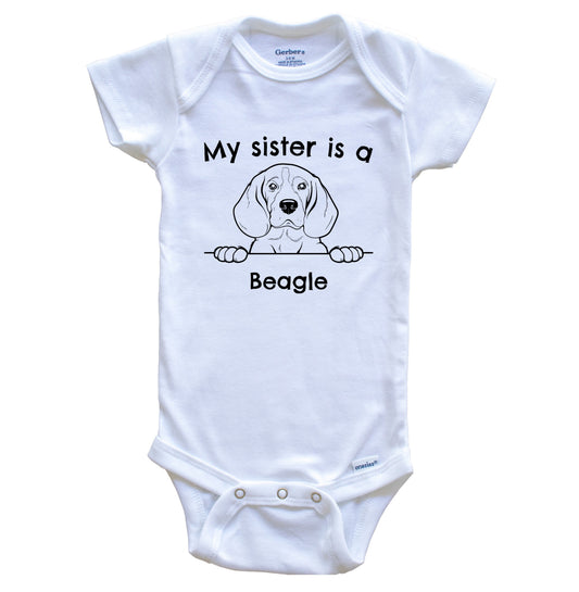My Sister Is A Beagle One Piece Baby Bodysuit
