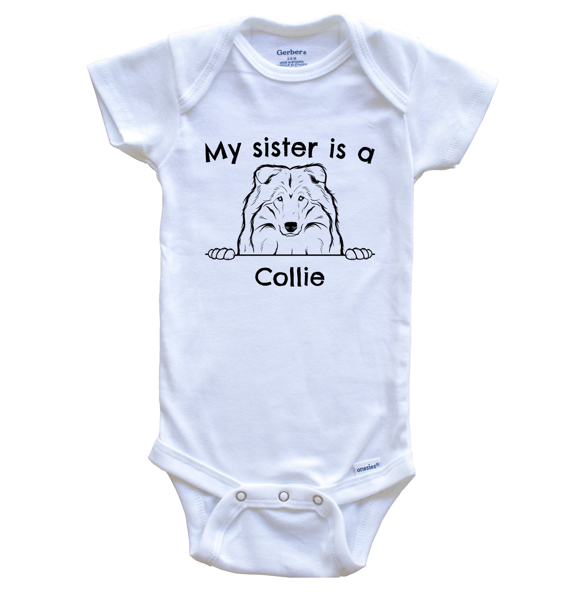 My Sister Is A Collie One Piece Baby Bodysuit