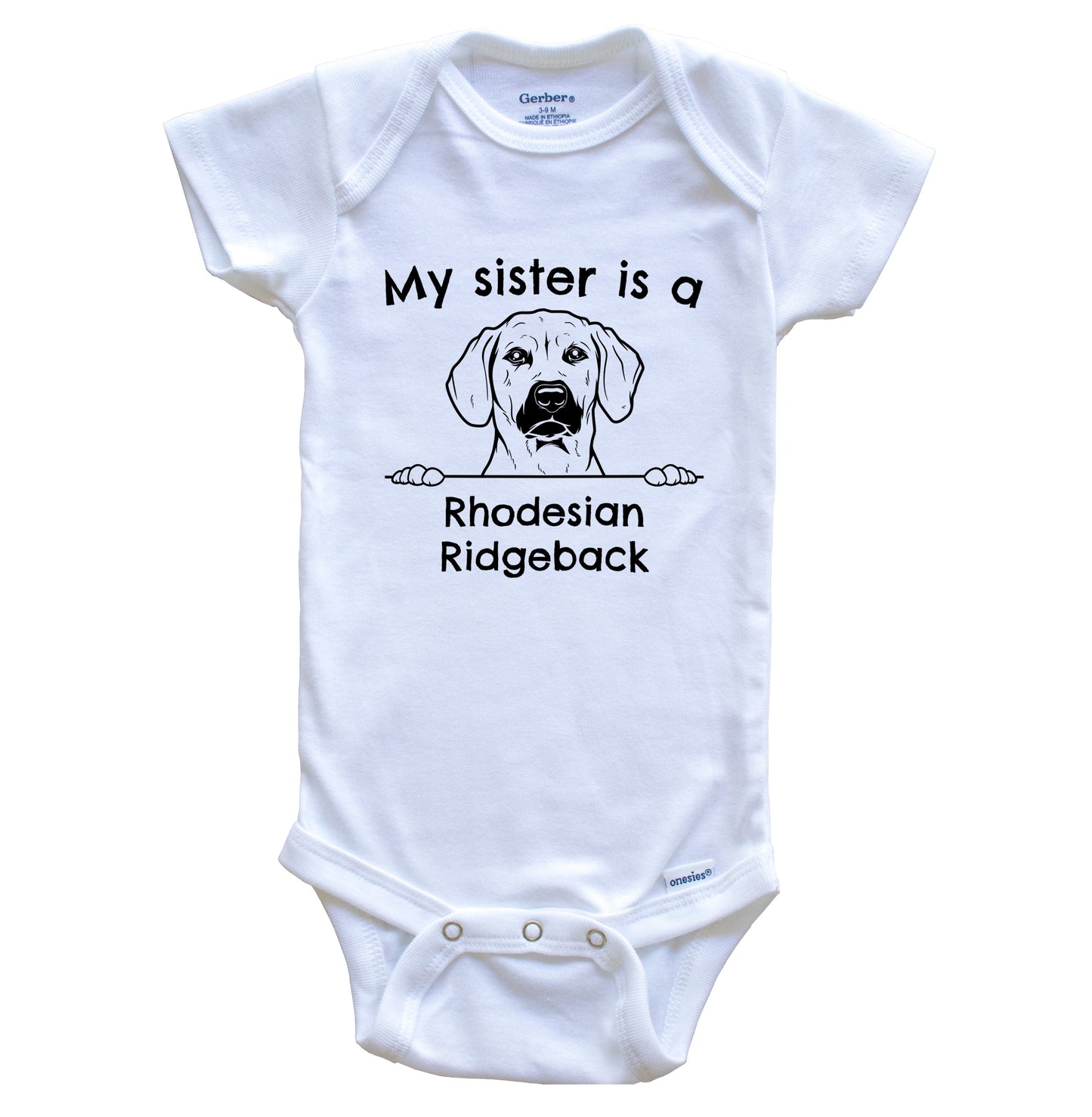 My Sister Is A Rhodesian Ridgeback One Piece Baby Bodysuit
