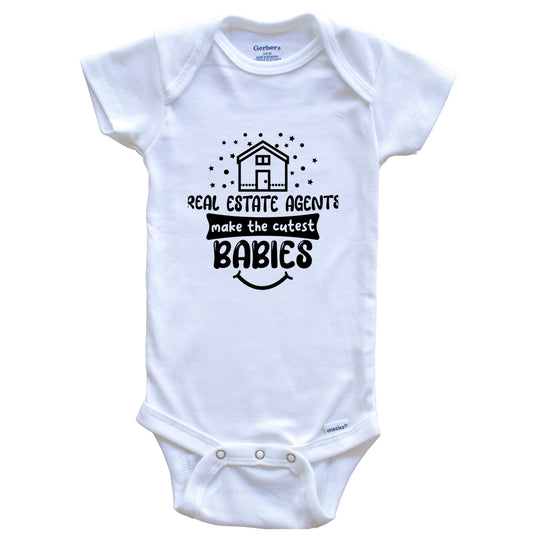 Real Estate Agents Make The Cutest Babies Funny Real Estate Agent One Piece Baby Bodysuit