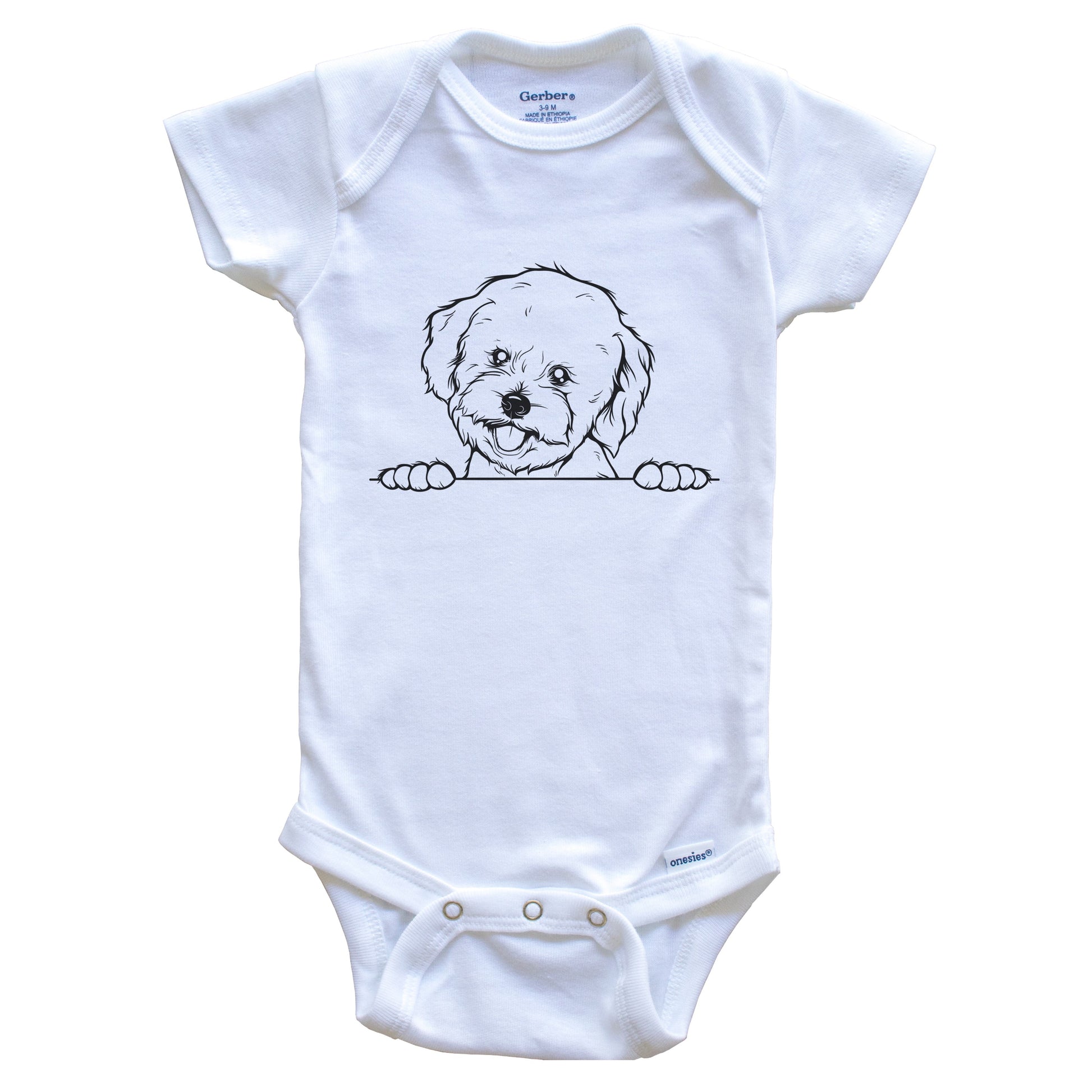 Bichon Frise Dog Breed Drawing Cute One Piece Baby Bodysuit