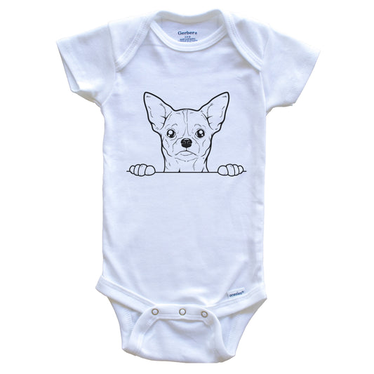 Chihuahua Dog Breed Drawing Cute One Piece Baby Bodysuit