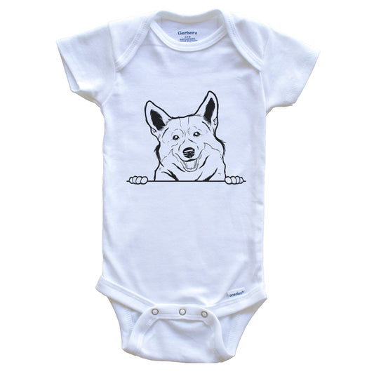 Corgi Dog Breed Drawing Cute One Piece Baby Bodysuit