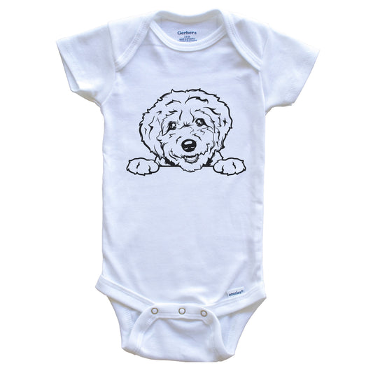 Goldendoodle Dog Breed Drawing Cute One Piece Baby Bodysuit