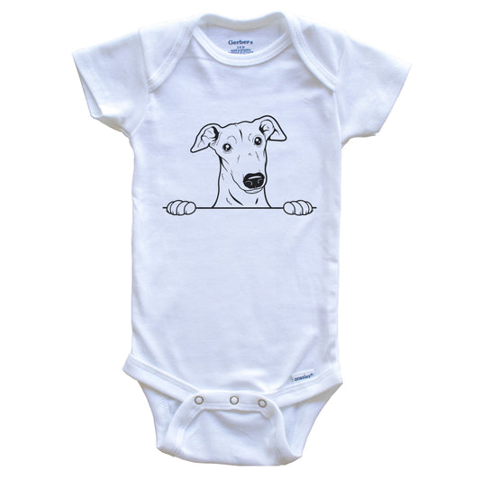 Greyhound Dog Breed Drawing Cute One Piece Baby Bodysuit