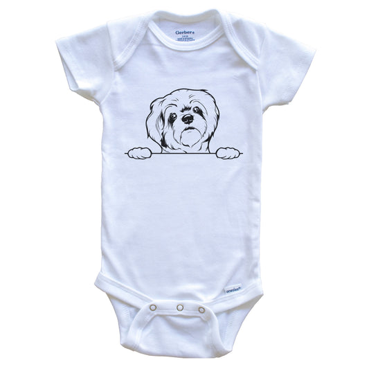 Lhasa Apso Dog Breed Drawing Cute One Piece Baby Bodysuit