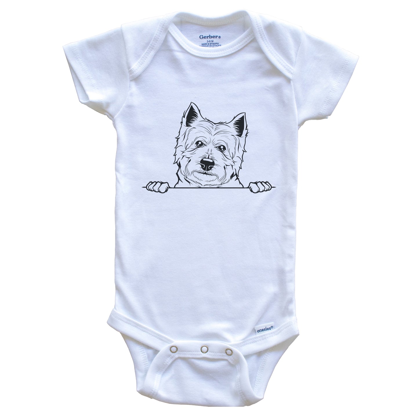 West Highland Terrier Dog Breed Drawing Cute One Piece Baby Bodysuit