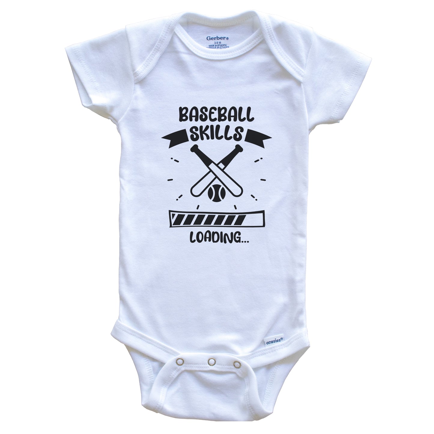 Baseball Skills Loading Funny Baseball Baby Bodysuit