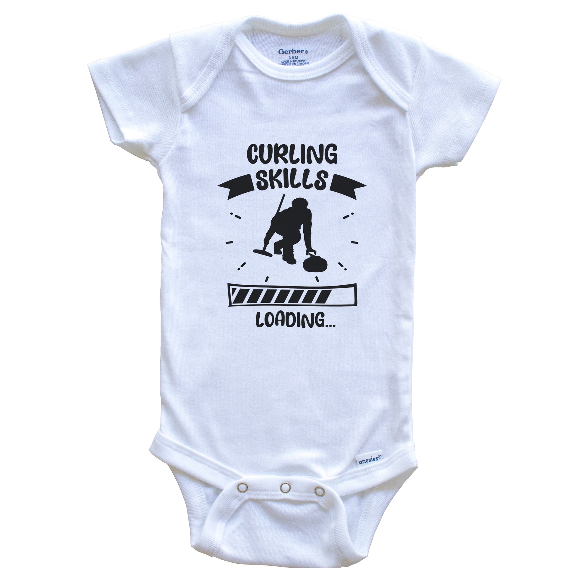 Curling Skills Loading Funny Curling Baby Bodysuit