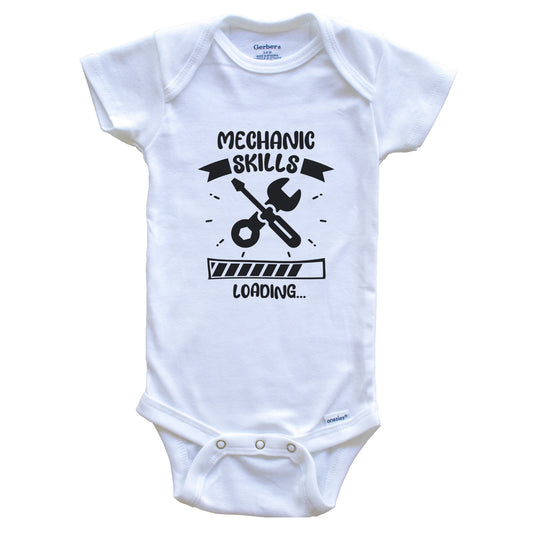 Mechanic Skills Loading Funny Mechanic Baby Bodysuit