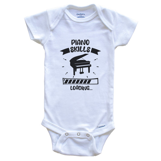 Piano Skills Loading Funny Piano Baby Bodysuit