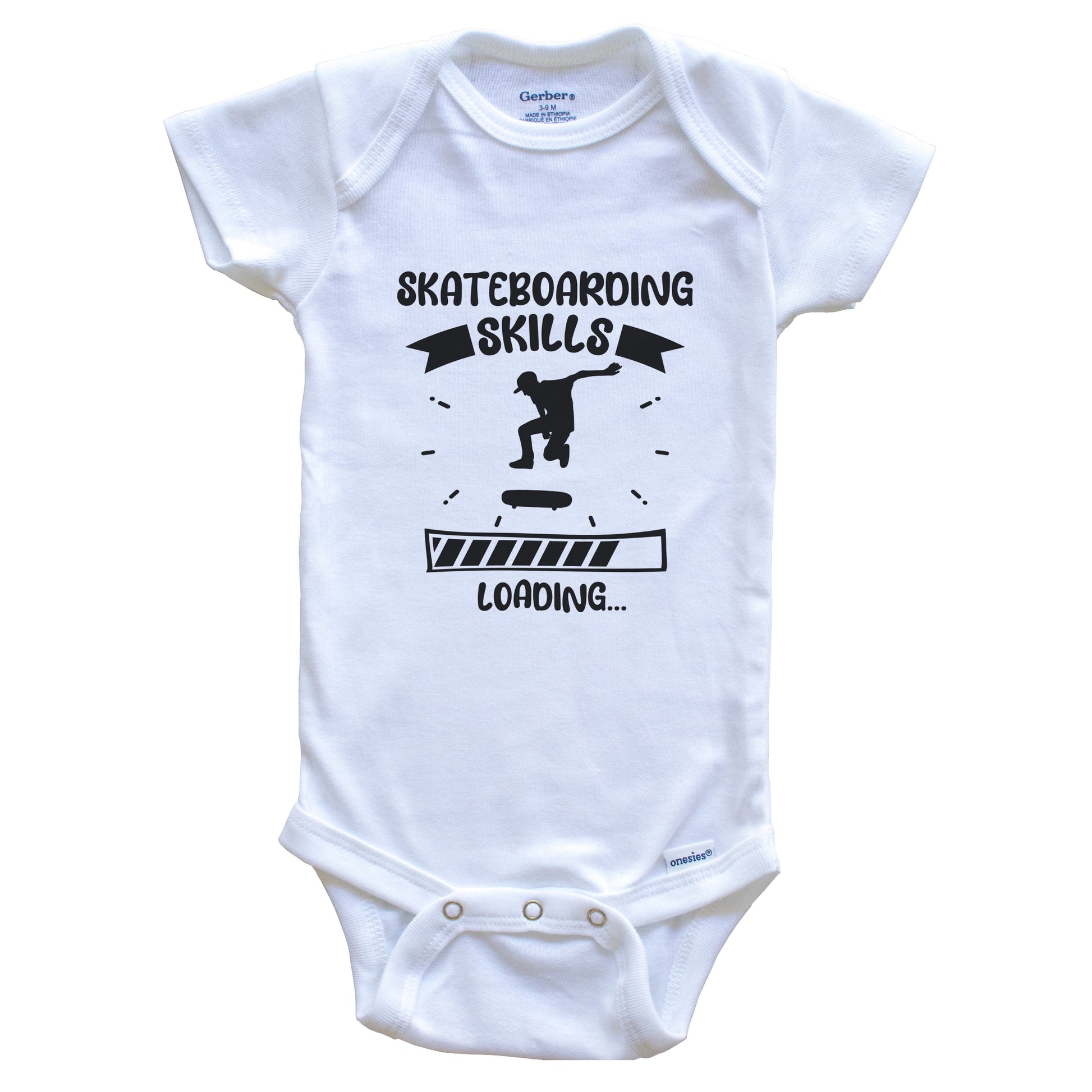 Skateboarding Skills Loading Funny Skateboarding Baby Bodysuit