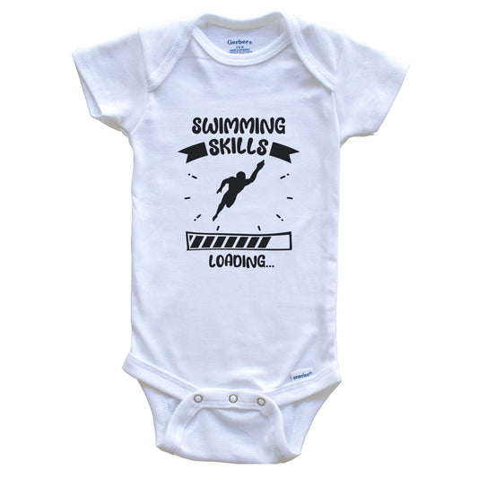 Swimming Skills Loading Funny Swimming Baby Bodysuit
