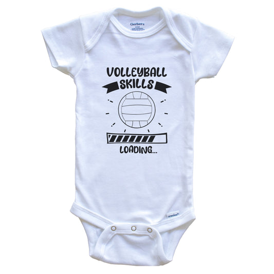 Volleyball Skills Loading Funny Volleyball Baby Bodysuit