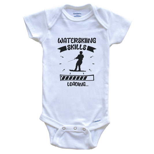 Waterskiing Skills Loading Funny Waterskiing Baby Bodysuit