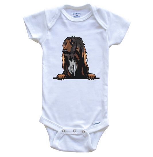 Afghan Hound Dog Breed Cute One Piece Baby Bodysuit