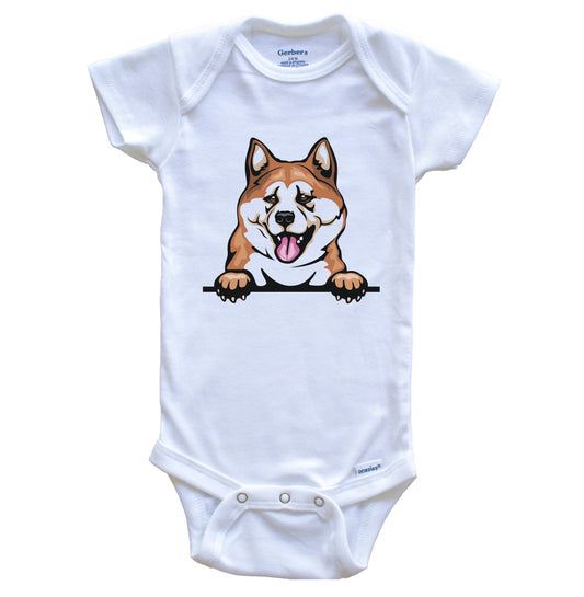 Akita Dog Breed Cute One Piece Baby Bodysuit