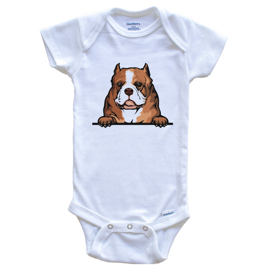 American Bully Dog Breed Cute One Piece Baby Bodysuit v2