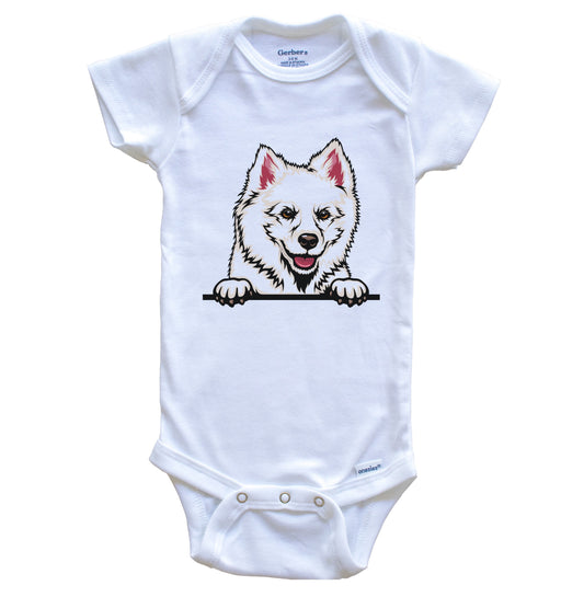 American Eskimo Dog Dog Breed Cute One Piece Baby Bodysuit