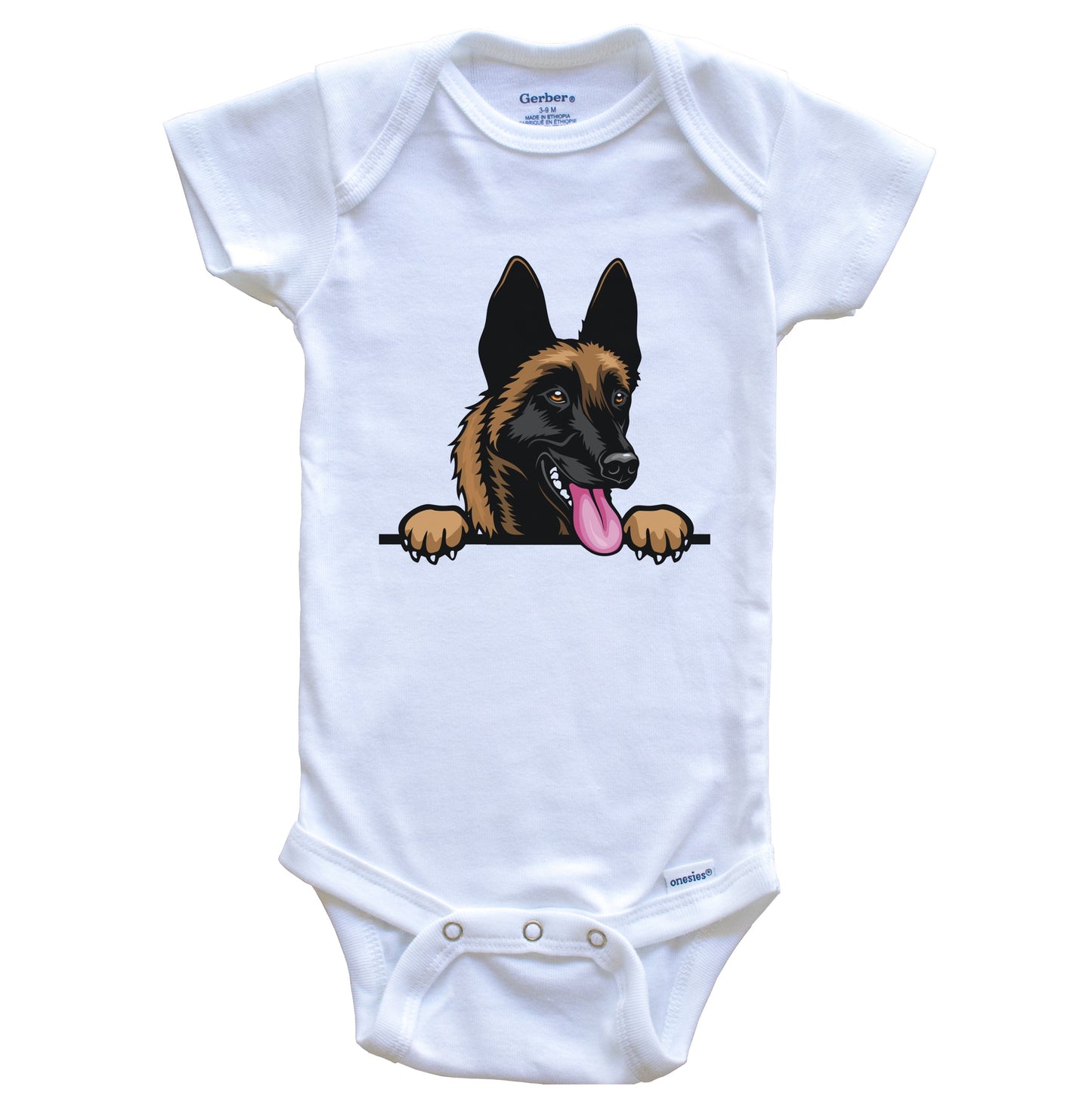 Belgian Malinois Dog Breed Cute One Piece Baby Bodysuit