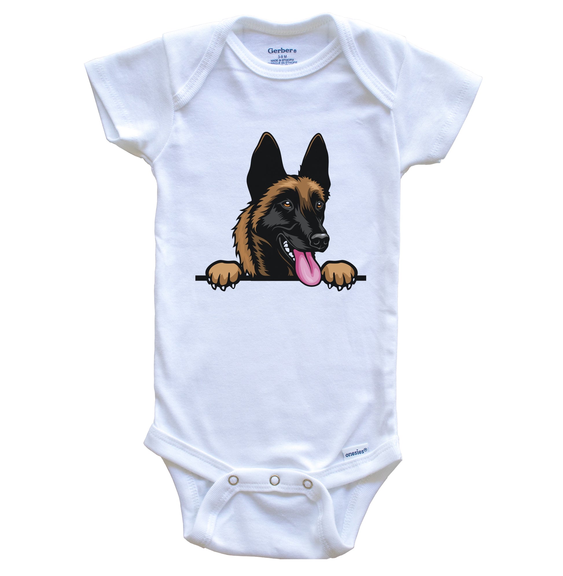 Belgian Malinois Dog Breed Cute One Piece Baby Bodysuit