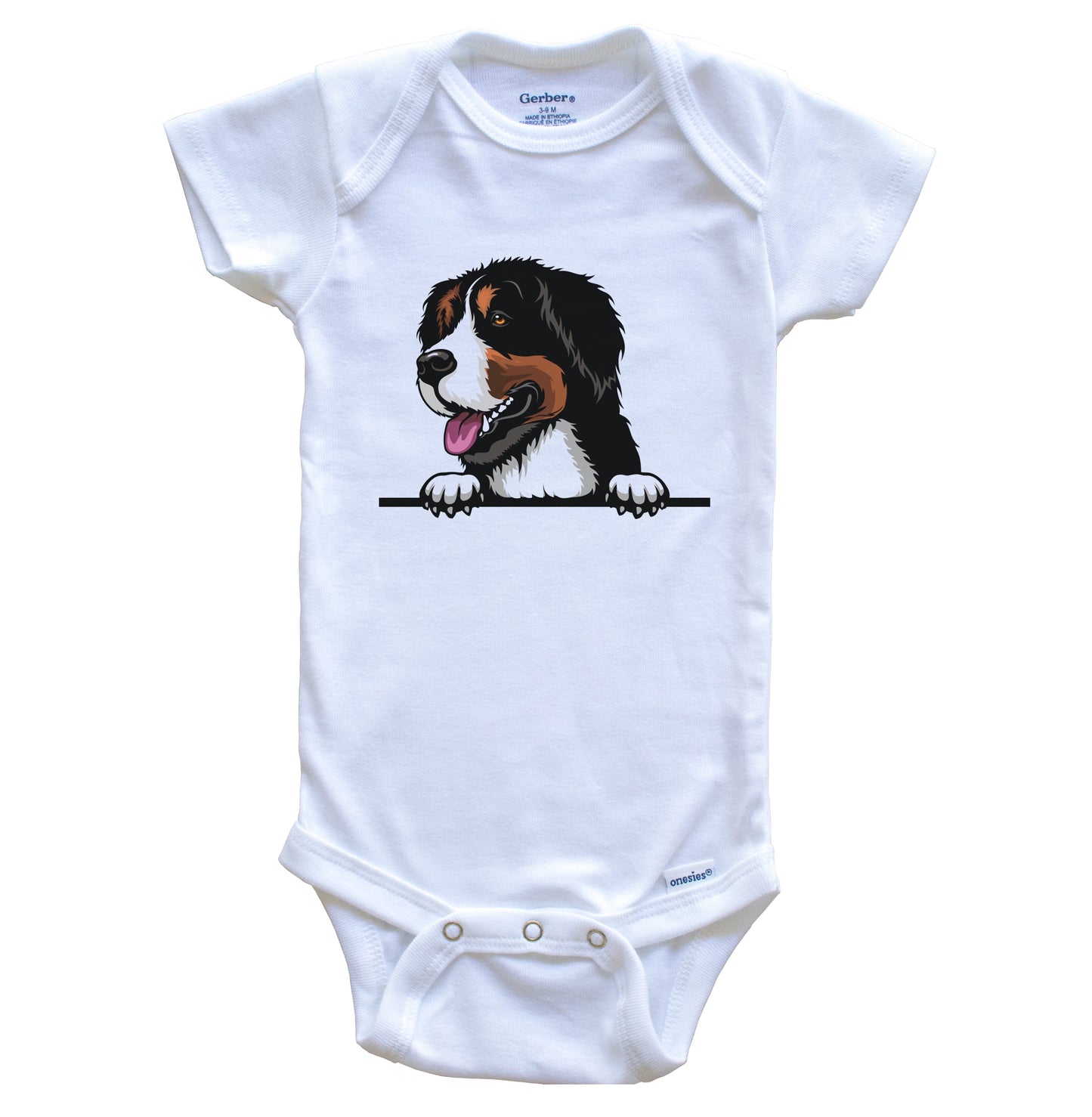 Bernese Mountain Dog Dog Breed Cute One Piece Baby Bodysuit v3