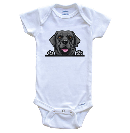 Black Lab Dog Breed Cute One Piece Baby Bodysuit