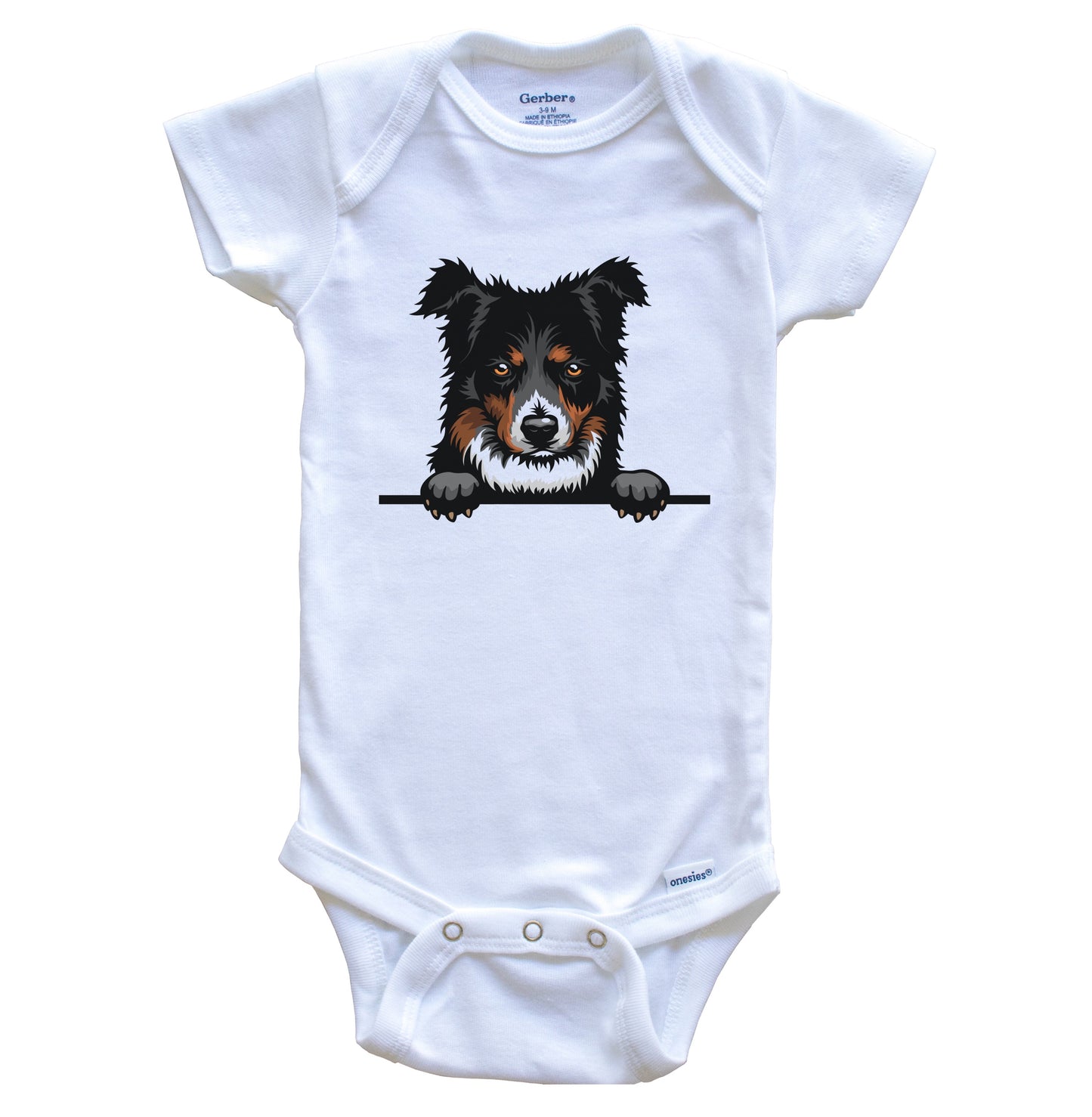 Border Collie Dog Breed Cute One Piece Baby Bodysuit