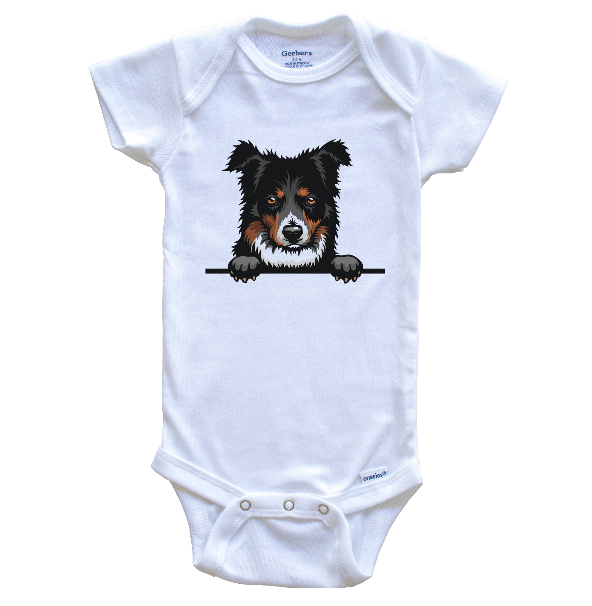 Border Collie Dog Breed Cute One Piece Baby Bodysuit