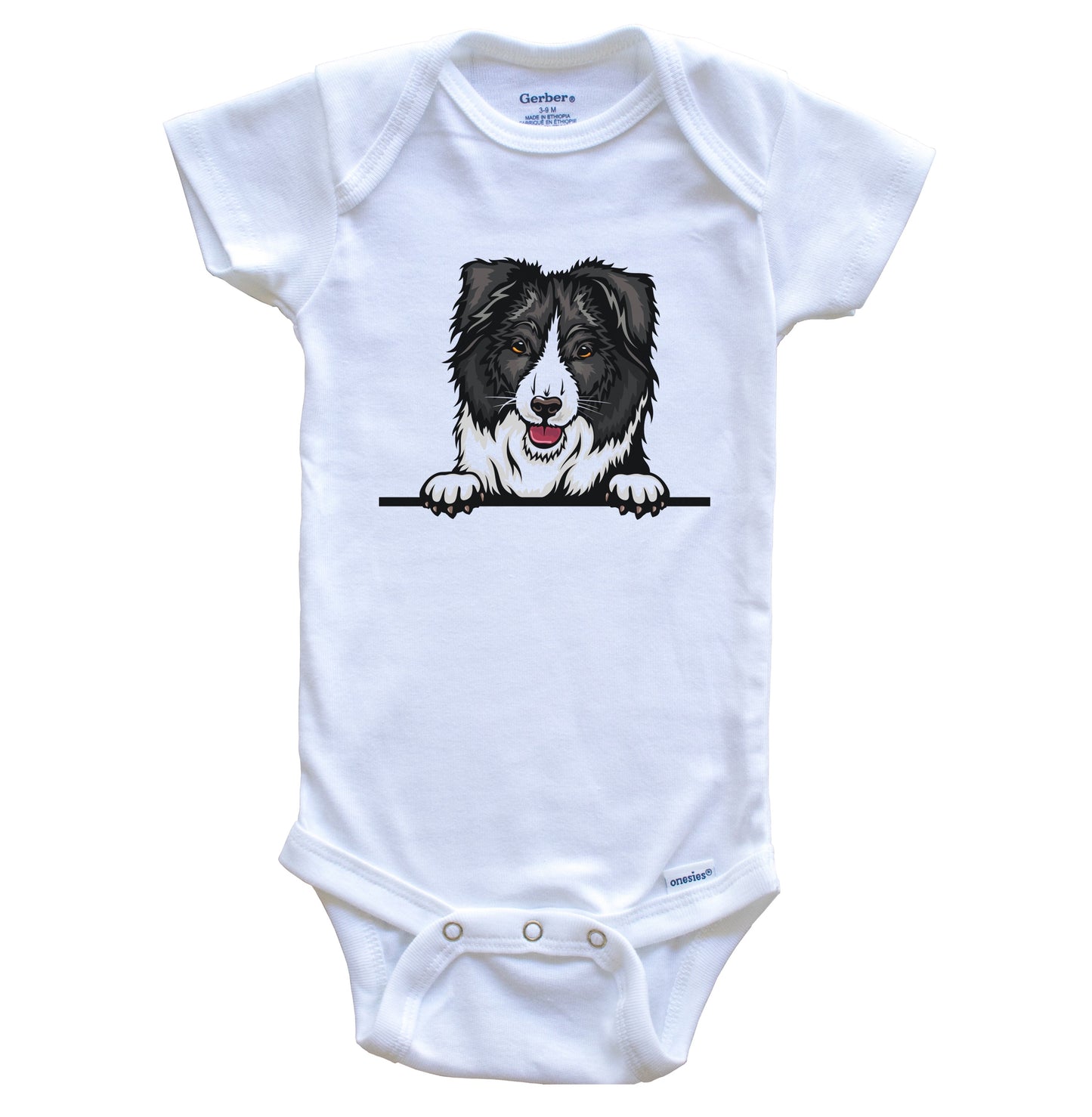 Border Collie Dog Breed Cute One Piece Baby Bodysuit v2