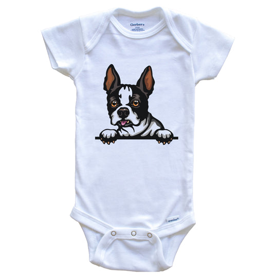 Boston Terrier Dog Breed Cute One Piece Baby Bodysuit