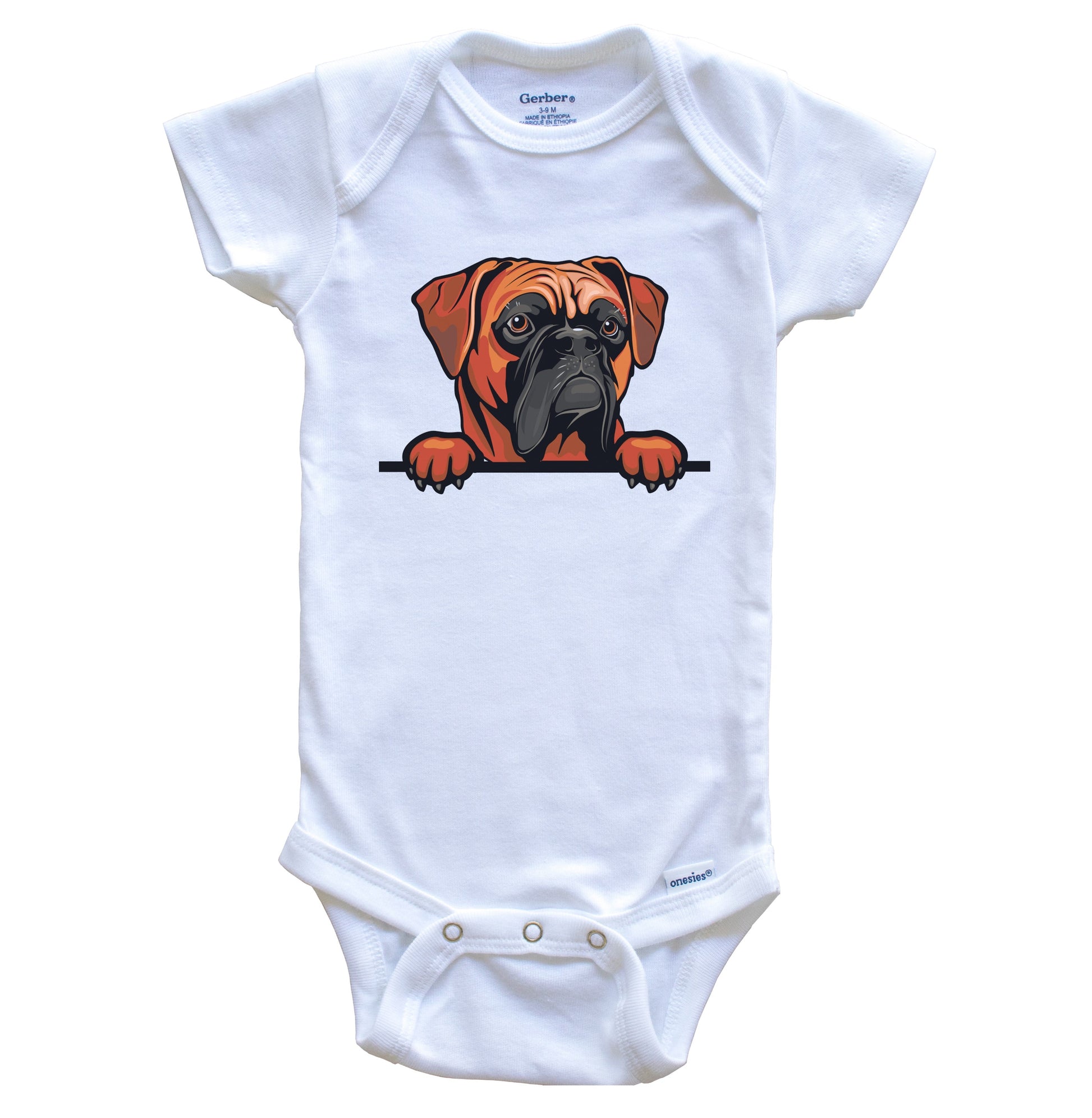 Boxer Dog Breed Cute One Piece Baby Bodysuit v2