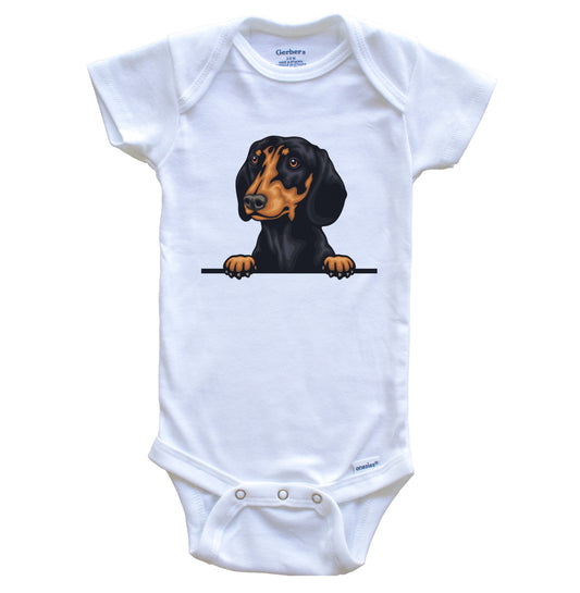 Dachshund Dog Breed Cute One Piece Baby Bodysuit v4